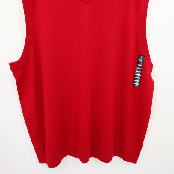 Hart Schaffner Marx Sweater Vest Red Men's Extra Fine Merino Wool V Neck NWT 3XB - Picture 3 of 12